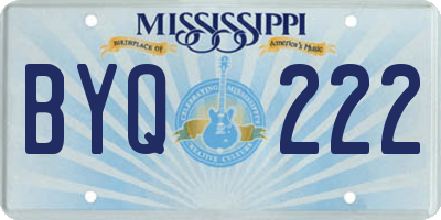 MS license plate BYQ222