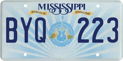 MS license plate BYQ223