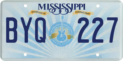 MS license plate BYQ227