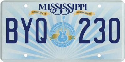 MS license plate BYQ230