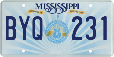 MS license plate BYQ231
