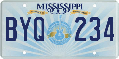 MS license plate BYQ234