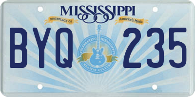 MS license plate BYQ235