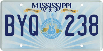 MS license plate BYQ238