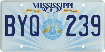 MS license plate BYQ239