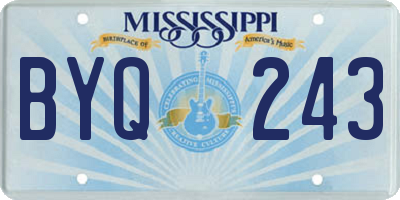 MS license plate BYQ243