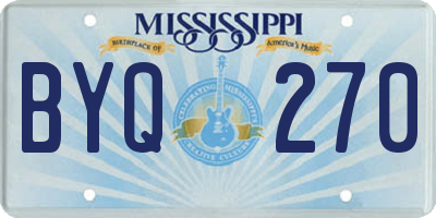MS license plate BYQ270