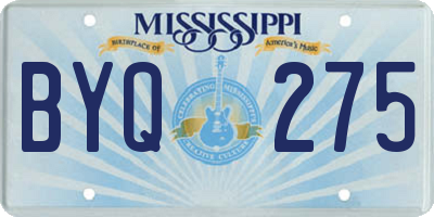 MS license plate BYQ275