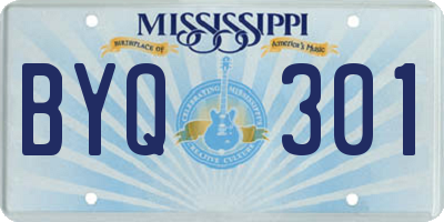 MS license plate BYQ301