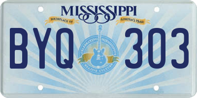 MS license plate BYQ303