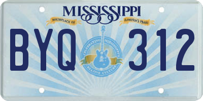 MS license plate BYQ312