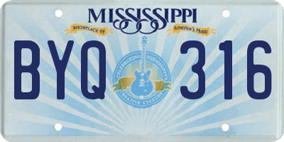 MS license plate BYQ316