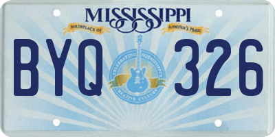 MS license plate BYQ326