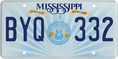 MS license plate BYQ332