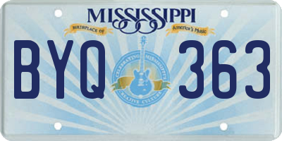 MS license plate BYQ363
