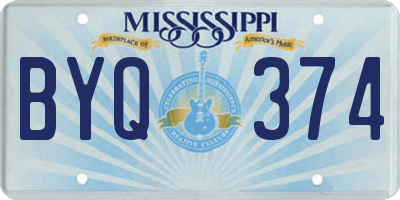 MS license plate BYQ374
