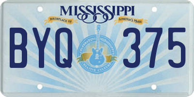 MS license plate BYQ375