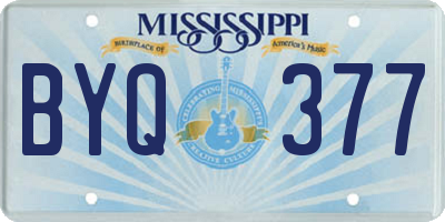 MS license plate BYQ377