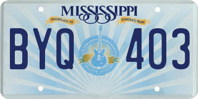 MS license plate BYQ403