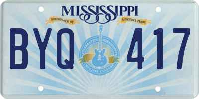 MS license plate BYQ417