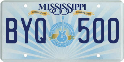 MS license plate BYQ500