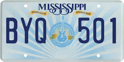 MS license plate BYQ501