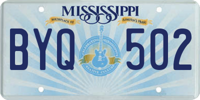 MS license plate BYQ502