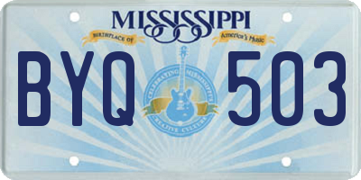 MS license plate BYQ503