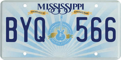 MS license plate BYQ566