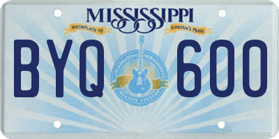 MS license plate BYQ600