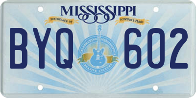 MS license plate BYQ602