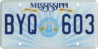 MS license plate BYQ603