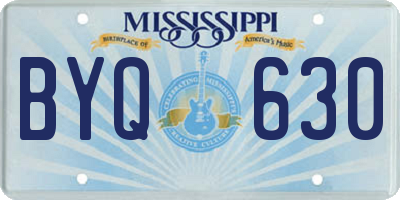 MS license plate BYQ630