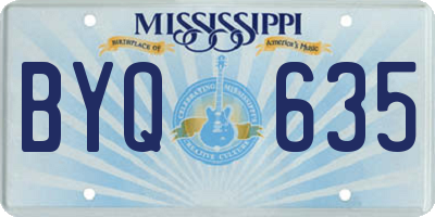 MS license plate BYQ635