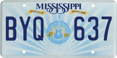 MS license plate BYQ637