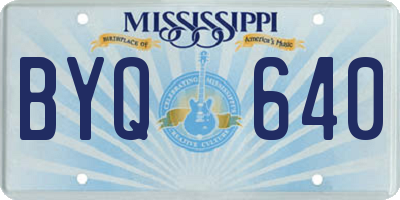 MS license plate BYQ640