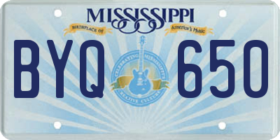 MS license plate BYQ650