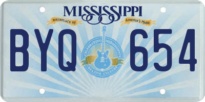MS license plate BYQ654
