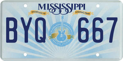 MS license plate BYQ667