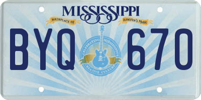 MS license plate BYQ670