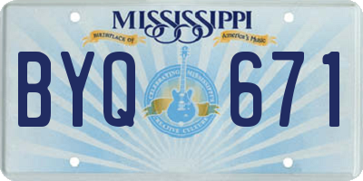 MS license plate BYQ671