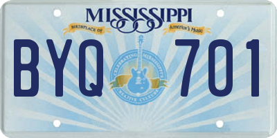 MS license plate BYQ701
