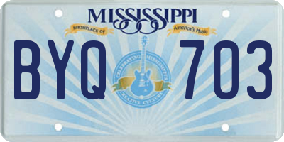MS license plate BYQ703