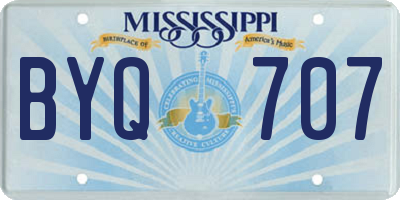 MS license plate BYQ707