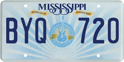 MS license plate BYQ720