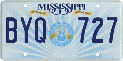 MS license plate BYQ727