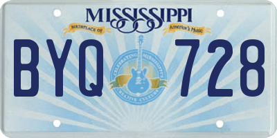 MS license plate BYQ728
