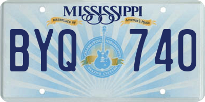 MS license plate BYQ740