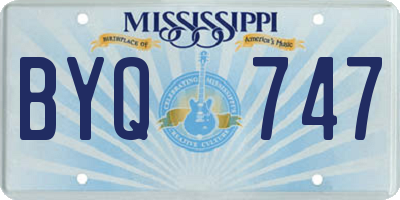 MS license plate BYQ747