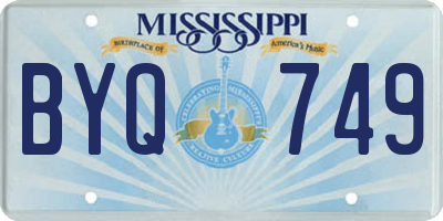 MS license plate BYQ749